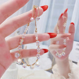JUWANG Flash Bracelets Crystal Minimalist Bracelet For Women