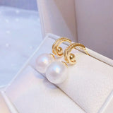JUWANG Freshwater Pearl Earrings Minimalist Lady Temperament Jewelry