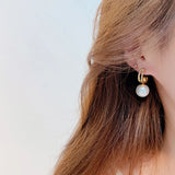 JUWANG Freshwater Pearl Earrings Minimalist Lady Temperament Jewelry