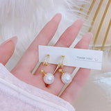 JUWANG Freshwater Pearl Earrings Minimalist Lady Temperament Jewelry