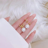 JUWANG Freshwater Pearl Earrings Minimalist Lady Temperament Jewelry