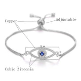 Women Link Bracelets Evil Eye Charm Adjustable Chain Bracelet DIY