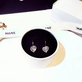 JUWNAG Hearts Top Zircon Inlaid Earrings Charm For Lady