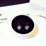 JUWNAG Hearts Top Zircon Inlaid Earrings Charm For Lady