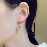 JUWNAG Hearts Top Zircon Inlaid Earrings Charm For Lady