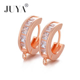 10 Pcs Copper Earring Hooks Cubic Zirconia Clasps DIY Jewelry Findings