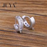 10 Pcs Copper Earring Hooks Cubic Zirconia Clasps DIY Jewelry Findings
