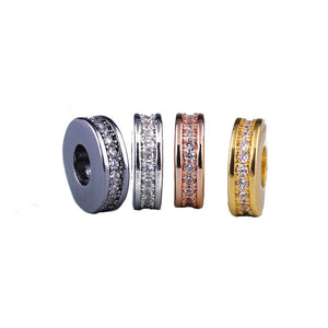 10 Pcs CZ Mosaic Beads Lucky Charm Pendant DIY Jewelry Accessories