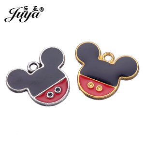 15pcs Mouse Charms Enamel Pendants for DIY Jewelry Making