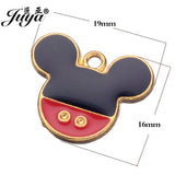 15pcs Mouse Charms Enamel Pendants for DIY Jewelry Making