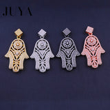 Fatima Hand Pendant Necklace Cubic Zirconia Amulet Charms Plated