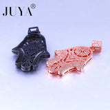 Fatima Hand Pendant Necklace Cubic Zirconia Amulet Charms Plated