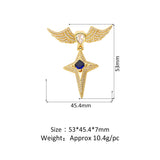Copper Star Cross Wings Crystal DIY Pendant Necklace