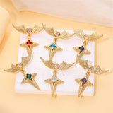 Copper Star Cross Wings Crystal DIY Pendant Necklace