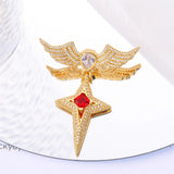 Copper Star Cross Wings Crystal DIY Pendant Necklace