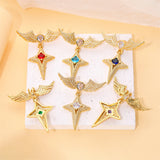 Copper Star Cross Wings Crystal DIY Pendant Necklace
