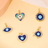 Punk Evil Eye Charm Pendant Love Small Fish Palm Round Jewelry Necklace Bracelet