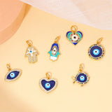 Punk Evil Eye Charm Pendant Love Small Fish Palm Round Jewelry Necklace Bracelet