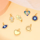 Punk Evil Eye Charm Pendant Love Small Fish Palm Round Jewelry Necklace Bracelet