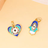Punk Evil Eye Charm Pendant Love Small Fish Palm Round Jewelry Necklace Bracelet