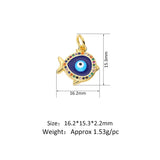 Punk Evil Eye Charm Pendant Love Small Fish Palm Round Jewelry Necklace Bracelet