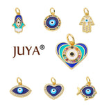 Punk Evil Eye Charm Pendant Love Small Fish Palm Round Jewelry Necklace Bracelet