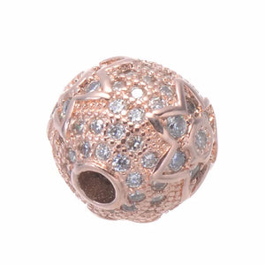 5 Pcs 10mm CZ Mosaic Round Lucky Beads for Jewelry Making