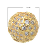 5 Pcs 10mm CZ Mosaic Round Lucky Beads for Jewelry Making