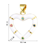 5 Pcs Candy Heart-shaped Copper Necklaces Charms Pendants DIY