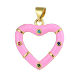 5 Pcs Candy Heart-shaped Copper Necklaces Charms Pendants DIY