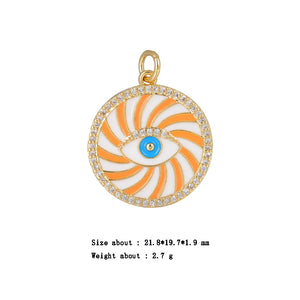 5 Pcs DIY Evil Eyes Necklace Pendants Candy Colors Charms Jewelry Findings