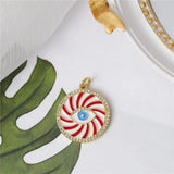 5 Pcs DIY Evil Eyes Necklace Pendants Candy Colors Charms Jewelry Findings