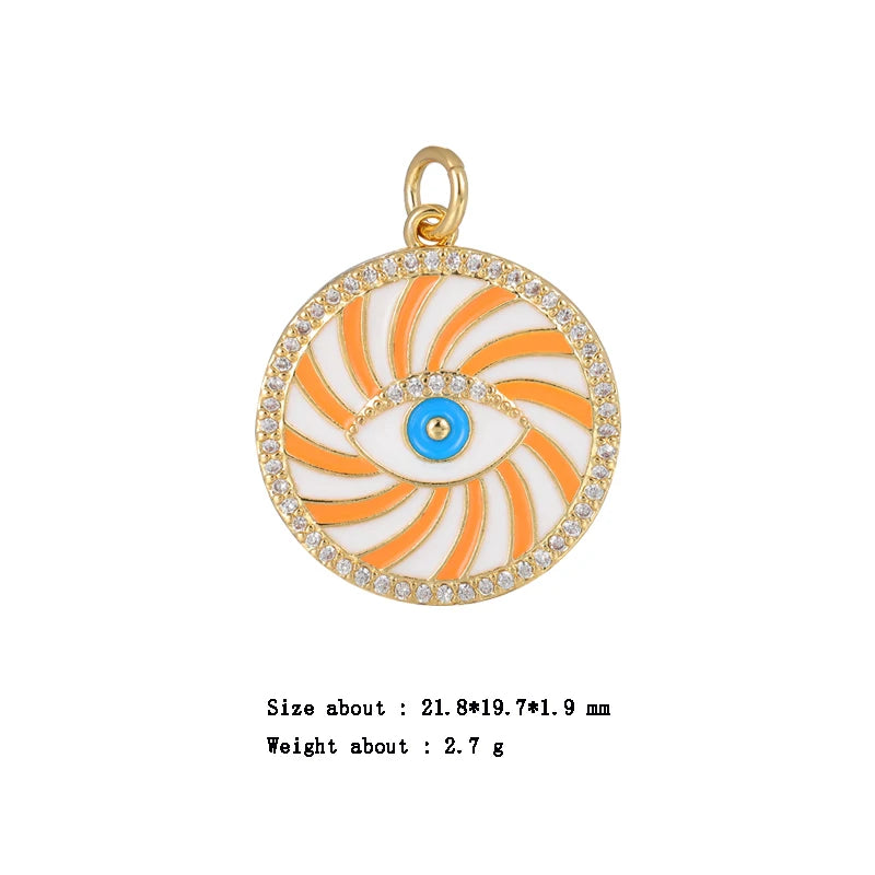 5 Pcs DIY Evil Eyes Necklace Pendants Candy Colors Charms Jewelry Findings