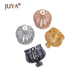 5 Pcs Copper Zircon Crown Charm Beads Tassel Caps For Jewelry Making