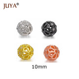 5 Pcs Copper Zircon Crown Charm Beads Tassel Caps For Jewelry Making