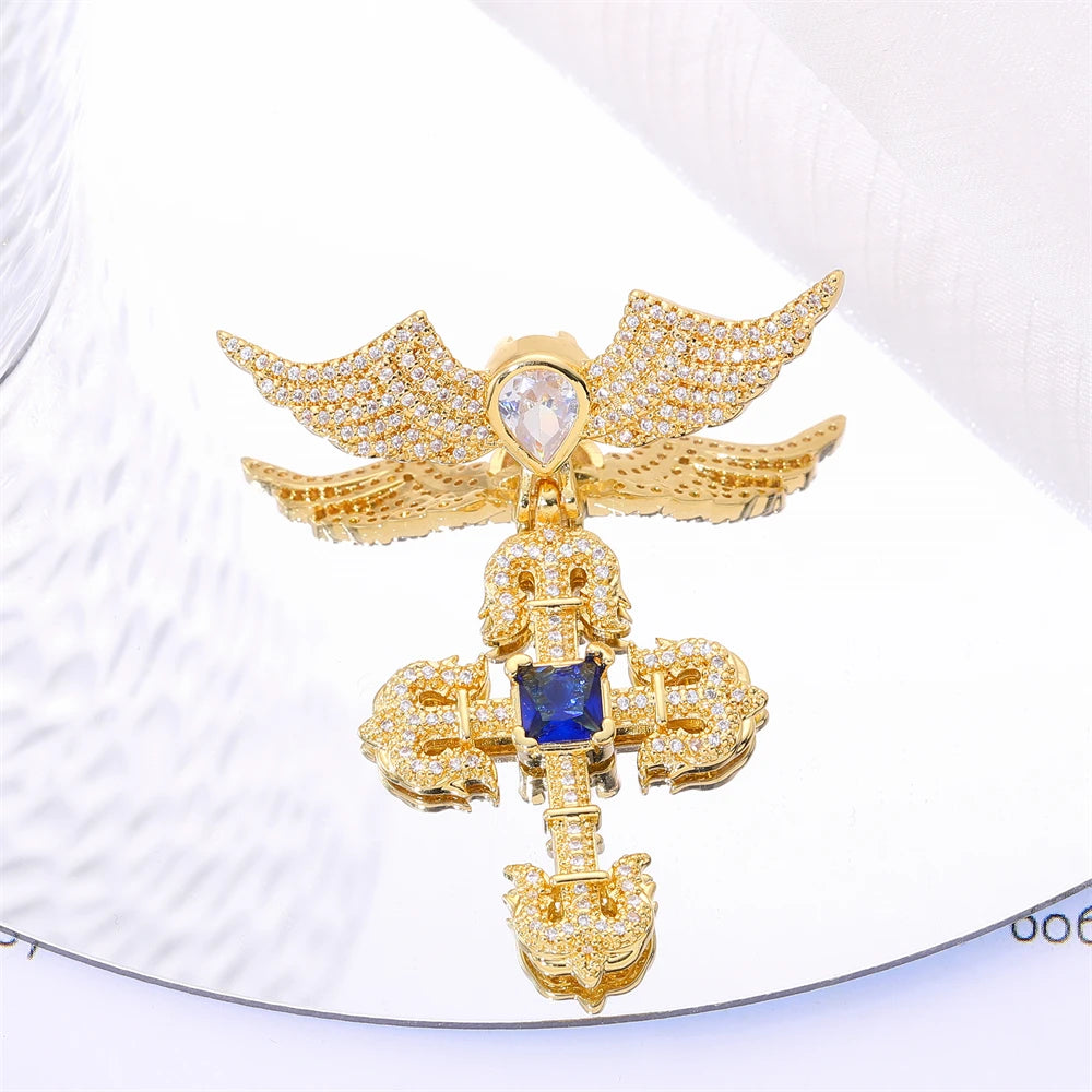 Cross Angel Wings Pendant Bracelet Necklace DIY Jewelry Making