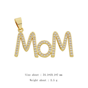 14K Gold Plated MAMA Necklace Charm Pendant for Mothers
