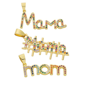 14K Gold Plated MAMA Necklace Charm Pendant for Mothers