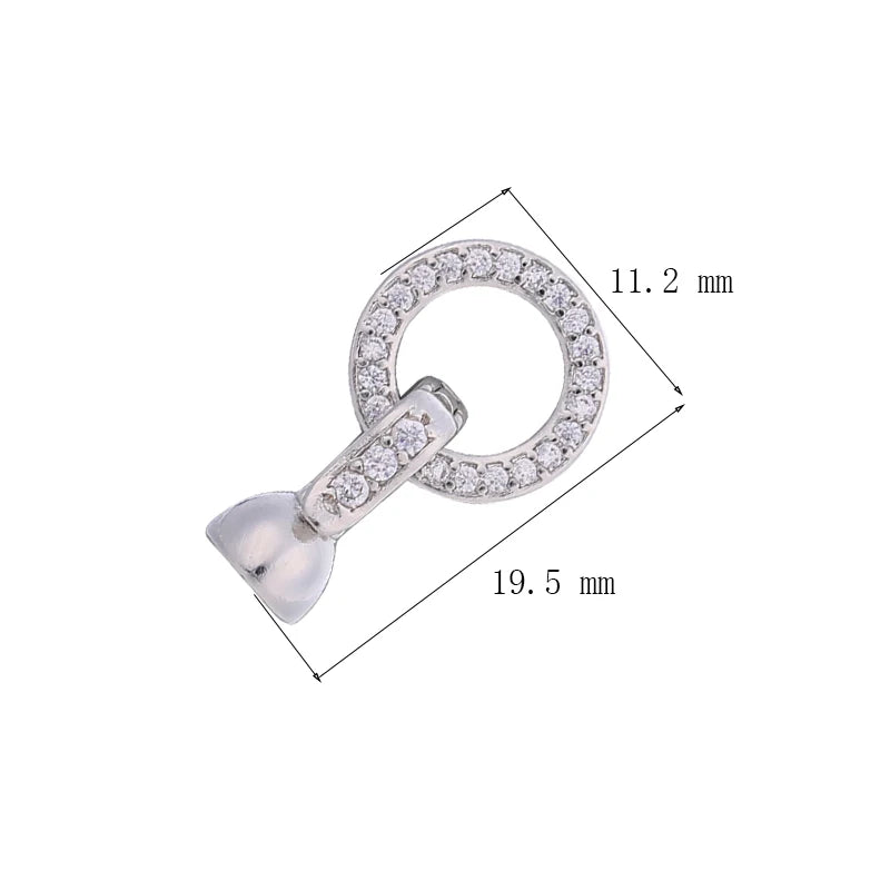 Cubic Zirconia Fastener Clasps Connectors for DIY Jewelry Making