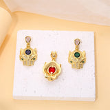 Europe America Copper Zircon Leopard Tiger Head Crystal Pendant Necklace
