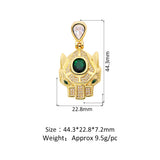 Europe America Copper Zircon Leopard Tiger Head Crystal Pendant Necklace