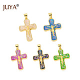 Colorful Cross Jesus Pendant Necklace Copper Christ DIY Jewelry Making