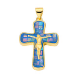 Colorful Cross Jesus Pendant Necklace Copper Christ DIY Jewelry Making