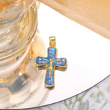 Colorful Cross Jesus Pendant Necklace Copper Christ DIY Jewelry Making