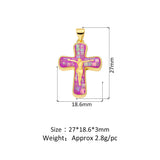 Colorful Cross Jesus Pendant Necklace Copper Christ DIY Jewelry Making