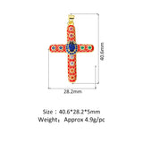 Zircon Cross Pendant Necklace Punk Colorful Christian Jewelry