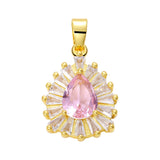 Water Drop Pendant Copper Zircon Necklace DIY Jewelry