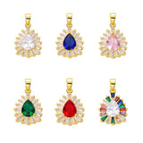 Water Drop Pendant Copper Zircon Necklace DIY Jewelry