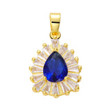 Water Drop Pendant Copper Zircon Necklace DIY Jewelry