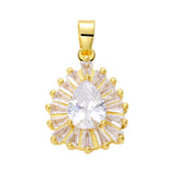 Water Drop Pendant Copper Zircon Necklace DIY Jewelry